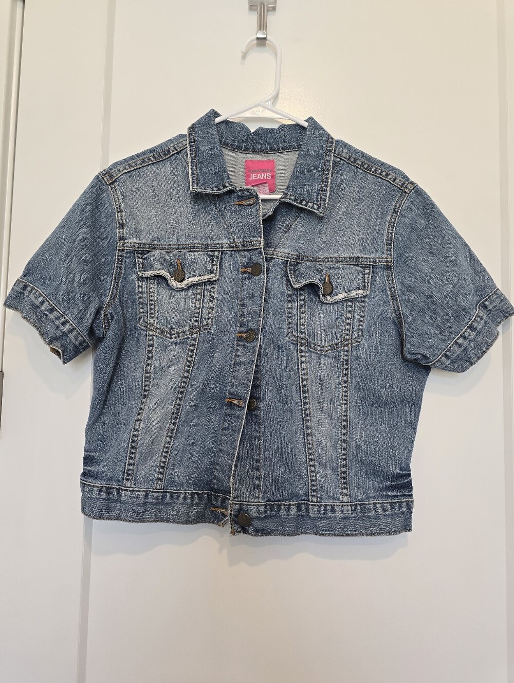 The Limited Vintage Short Sleeve Denim Jean Jacket Y2K Button Front